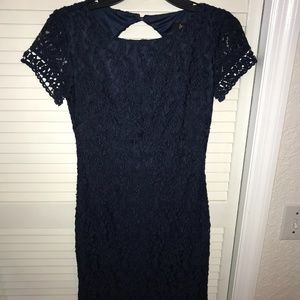 Laundry Navy Blue Lace Dress Cut Out Back